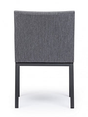 Chaise extérieure avec accoudoirs en tissu anthracite owen jx55 55x62x h82 cm