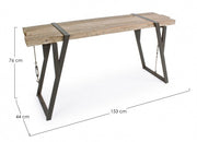 Console en acier avec plateau en bois BLOCKS 153x44 h76 cm