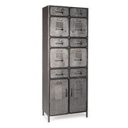 Commode de magasin avec 2 portes et 10 tiroirs de style industriel cm 169h