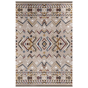 Tapis antidérapant multicolore beige avec décors colorés 120x180