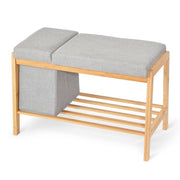 Banc en bois avec conteneur