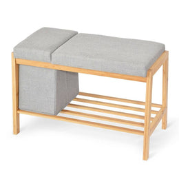 Banc en bois avec conteneur