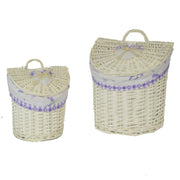Panier suspendu en osier 1-2 croissant lavande cm28x21h22-29