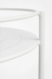 Chariot porte-bouteilles en acier blanc