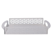Plateau rectangulaire en métal flèche blanche cm41x20h6,5