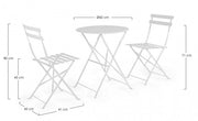 Salon de jardin Bistrot blanc table et chaises bizzotto