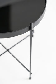 Table basse en verre métal noir cm 70 x 70 xh 40