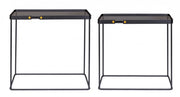 Set de 2 tables basses rectangulaires en acier noir Zeina
