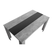 Table à manger couleur béton avec insert réversible noir ou blanc 138x80xh.74 cm