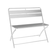 Banc de jardin en fer Rovigo pliant blanc 94 x 51 xh 86