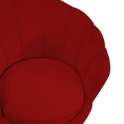 Fauteuil en velours tulipe rouge fraise cm73x72h77