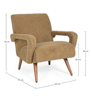 Fauteuil Berna Palm vintage marron-beige