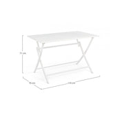 Table d'extérieur en aluminium blanc ELIN 110x70x h71 cm