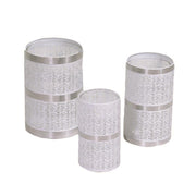 Lanterne ronde en métal blanc 1-3 cmø17x16h25,5