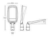 Lampe d'extérieur en aluminium moulé sous pression avec éclairage LED direct - 100W graphite