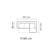 Alyssa canapé d'angle péninsule réversible orange 247x157
