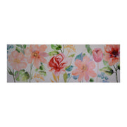 Tableau peint fleurs roses cm50x150x3