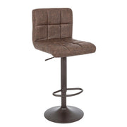 Tabouret de bar vintage simili cuir marron Greyson 42 x 51 x 92 cm