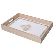 Plateau rectangulaire en bois blanc cm35x25h4,5