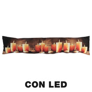 Bougie à led marron coupe-vent en tissu cm20x90