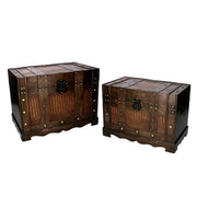 Coffre rectangulaire en bois marron