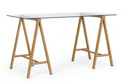 Bureau moderne Alchimia avec plateau en verre 140x70x76h cm