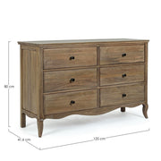 Commode classique 6 tiroirs Domitille