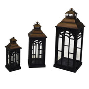 Lanterne carrée bois métal noir 1-3 cm31,5x31,5h81