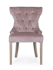 Chaise classique Azelia Wooddrose en velours