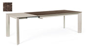 Table extensible Briva brun brillant - gris tourterelle