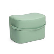 Pouf rectangulaire en simili cuir avec poignée GIONA Vert Clair 51x34x h35 vm