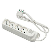 Bloc multiprise Fanton avec interrupteur et 6 sorties, prise 2P+T 16A, couleur blanche.