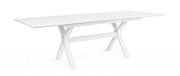 Table de jardin extensible blanche Kenyon 180-240 x 100 cm