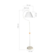 Lampadaire Geo ASZ1043 avec abat-jour en tissu blanc
