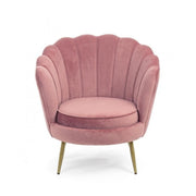 Fauteuil rétro en velours rose paon cm 80 x 76 x 84 h