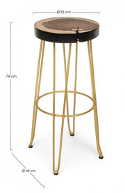 Tabouret de bar en bois doré style Atmosphere