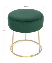 Pouf Clarissa vert or cm 35 x 40 h