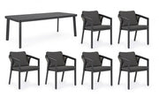 Ensemble table + 6 chaises Cordova anthracite