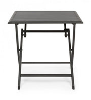 Table d'extérieur pliante en aluminium anthracite ELIN 70x70x h71 cm