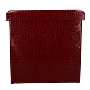 Pouf carré en similicuir rouge cm30x30h30