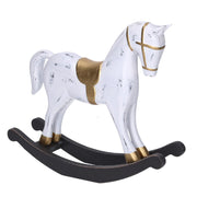 Cheval à bascule en bois blanc cm42x8h31