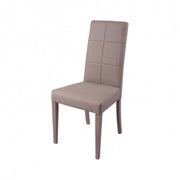 Chaise en bois recouverte d'éco-cuir gris tourterelle avec structure assortie 47x47xh.101 cm