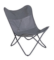 Fauteuil papillon camping gabicce gris 77,5x81x89h cm