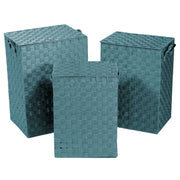 Panier rectangulaire en polyester vert d'eau 1-3 cm40x30h55