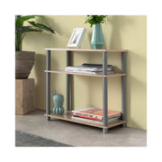 Meuble TV avec 3 étagères en chêne Sonoma et aluminium 60x29,5xh.57,3 cm