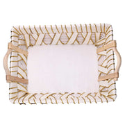 Panier en osier blanc rectangulaire cm46x36h13