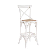 Tabouret Bar Cross blanc rustique
