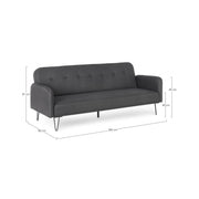 Canapé convertible 3 places en tissu BRIDJET noir 200x82x h81 cm