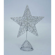 Pointe d'étoile de sapin de Noël Pailleté argent 18x h15 cm