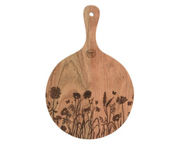 Planche à découper ronde en bois d'acacia naturel